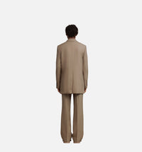 Blazer oversize croisé en laine - Taupe