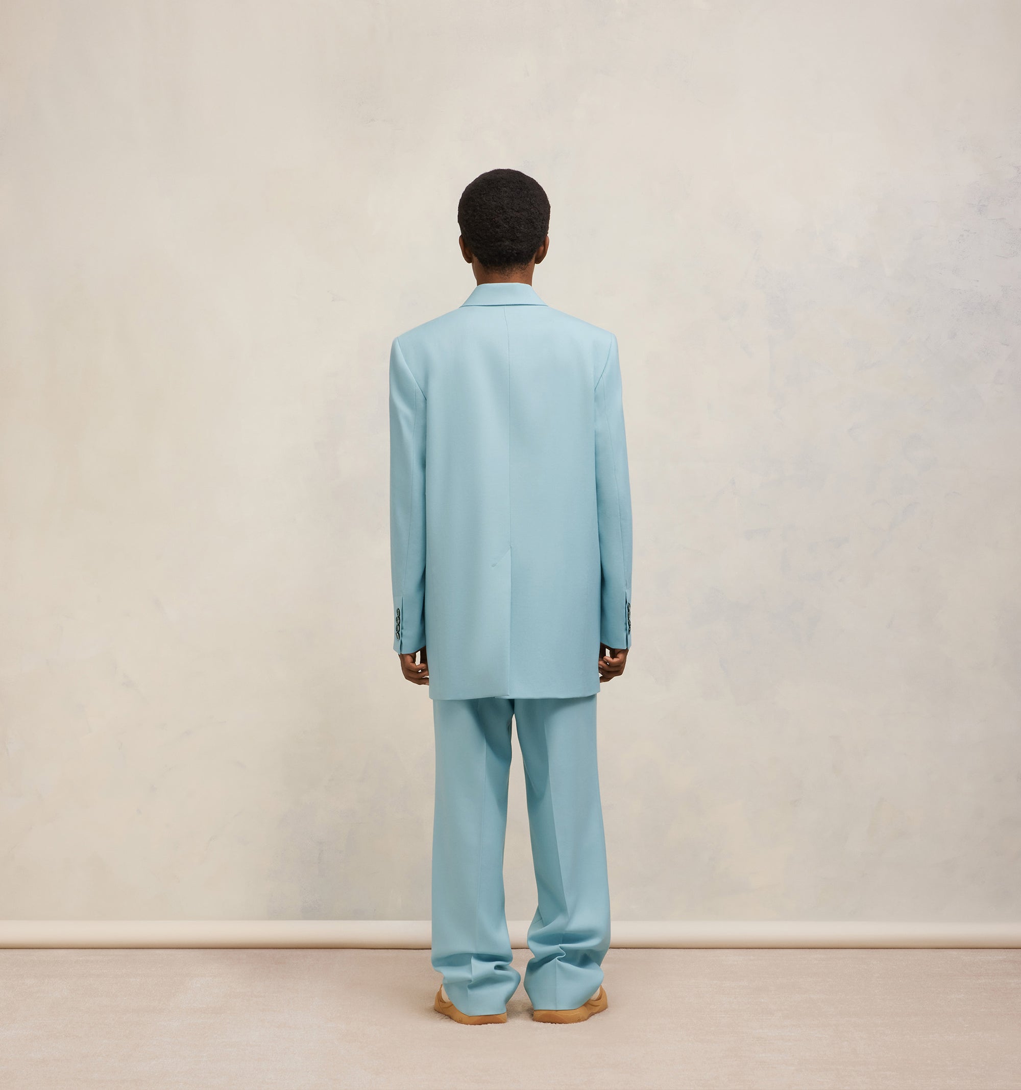 Blazer oversize croisé en laine - Aquamarine
