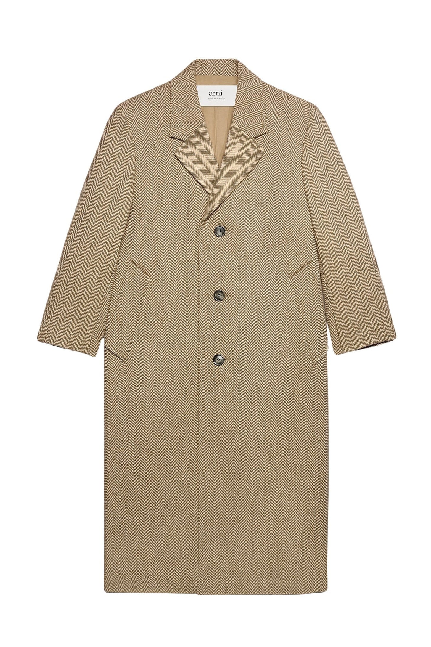 Manteau oversize en laine - Champagne & Ivory