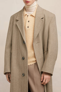 Manteau oversize en laine - Champagne & Ivory