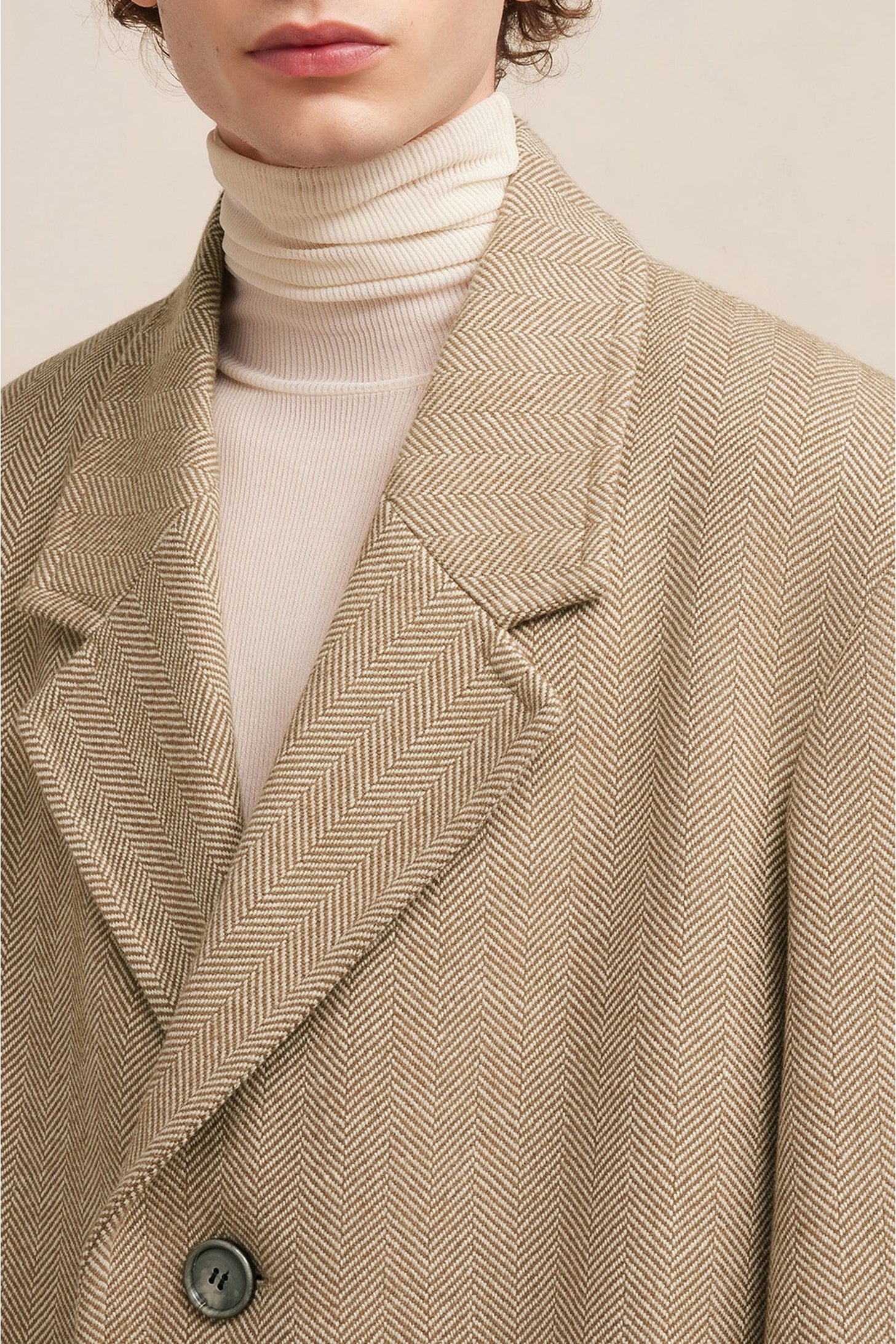 Manteau oversize en laine - Champagne & Ivory