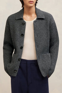 Cardigan à poches en laine - Heather Grey