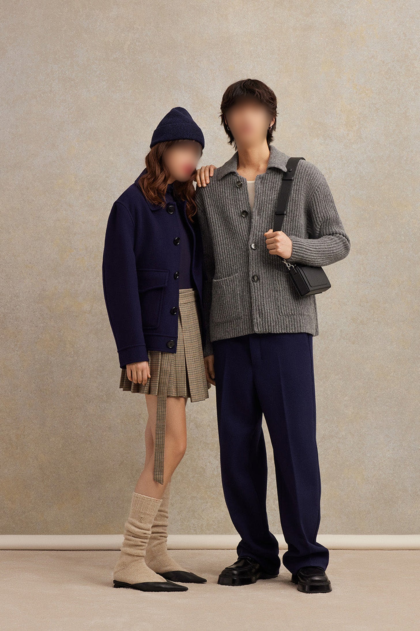 Cardigan à poches en laine - Heather Grey