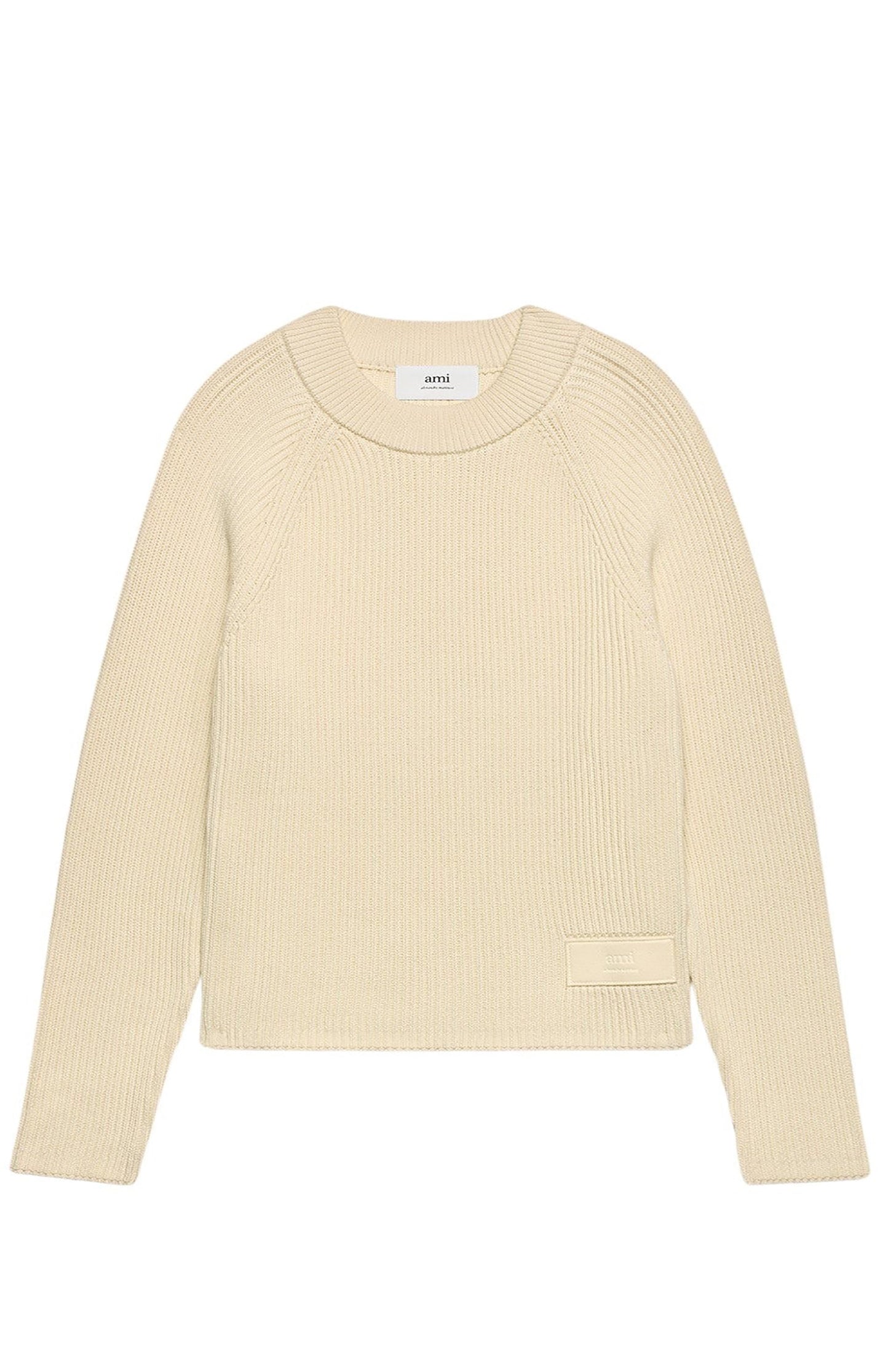 Pull Ami Alexandre Mattiussi à col rond en maille - Ivory