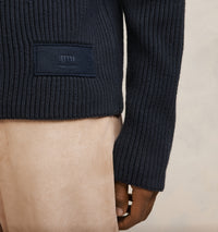 Pull Ami Alexandre Mattiussi à col rond en maille - Night Blue