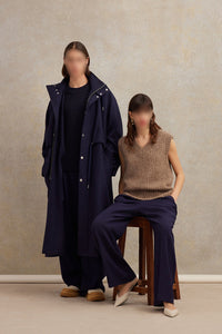 Pull Ami Alexandre Mattiussi à col rond en maille - Night Blue