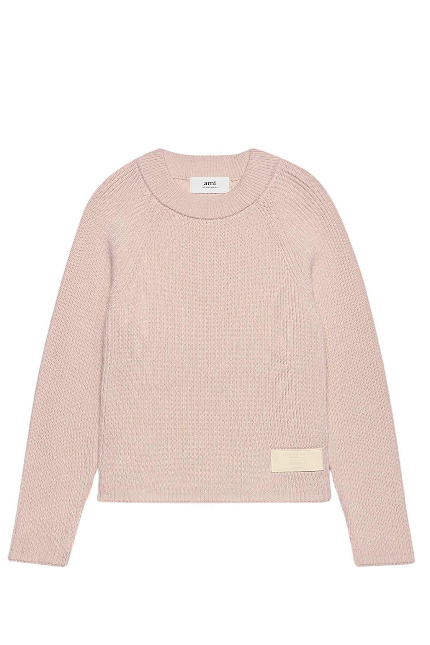 Pull Ami Alexandre Mattiussi à col rond en maille - Nude Pink
