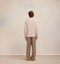 Pull Ami Alexandre Mattiussi à col rond en maille - Nude Pink