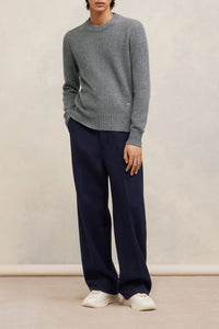 Pull Ami de Cœur à col rond en cachemire et laine - Heather Grey