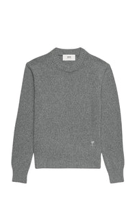 Pull Ami de Cœur à col rond en cachemire et laine - Heather Grey