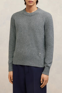 Pull Ami de Cœur à col rond en cachemire et laine - Heather Grey