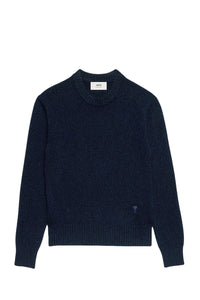 Pull Ami de Cœur à col rond en cachemire et laine - Night Blue
