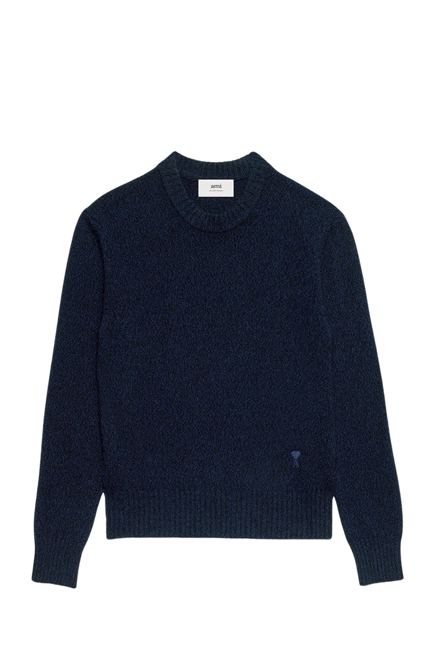 Pull Ami de Cœur à col rond en cachemire et laine - Night Blue