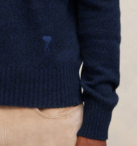Pull Ami de Cœur à col rond en cachemire et laine - Night Blue