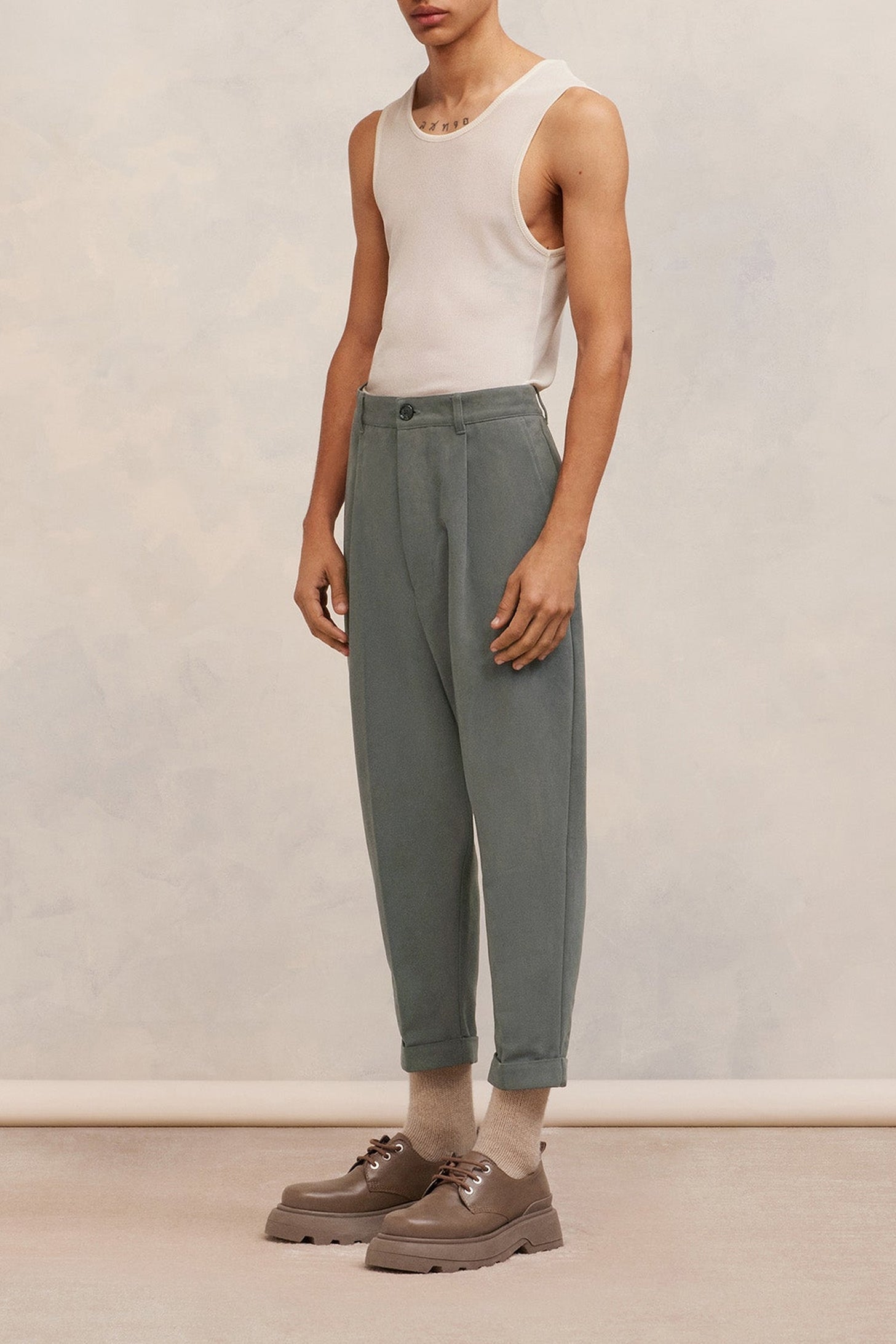 Pantalon coupe carotte oversize - Mineral Grey
