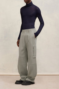 Pantalon cargo en laine - Taupe
