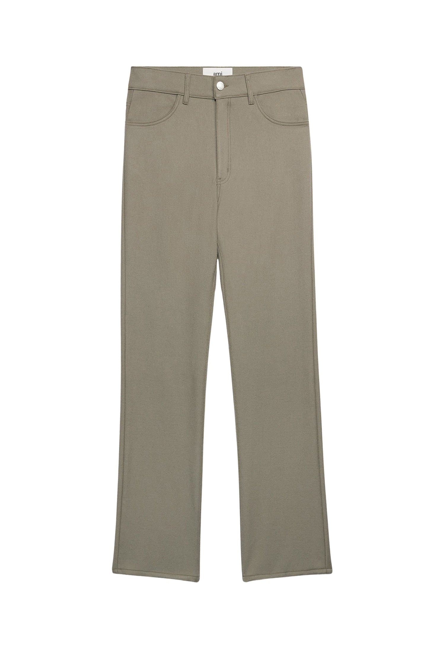 Pantalon droit en laine - Taupe