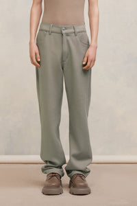 Pantalon droit en laine - Taupe