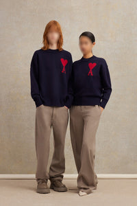 Pantalon droit en laine - Taupe