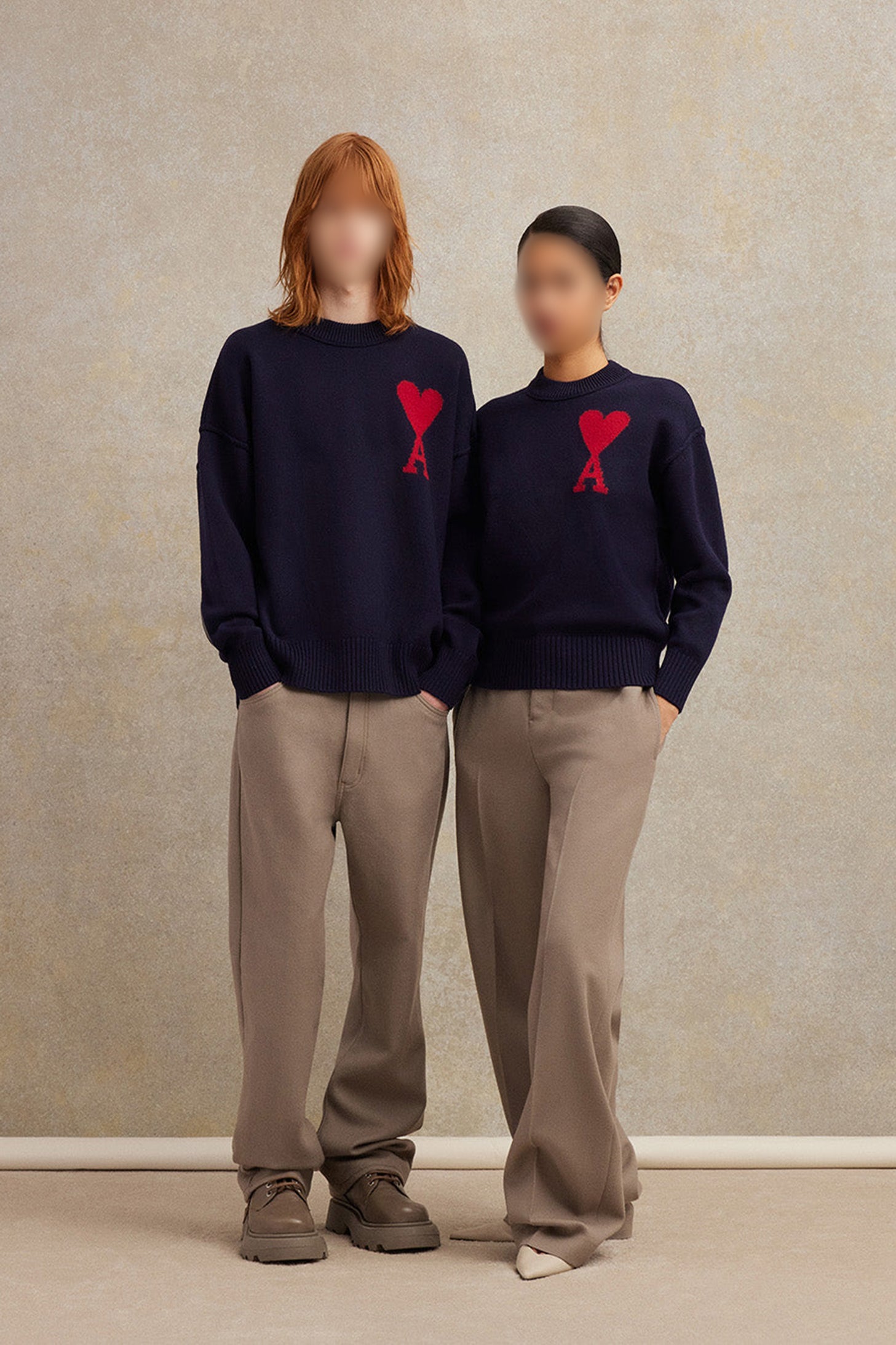 Pantalon droit en laine - Taupe