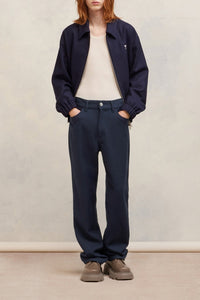 Pantalon droit en laine - Night Blue