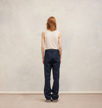 Pantalon droit en laine - Night Blue