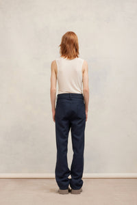 Pantalon droit en laine - Night Blue