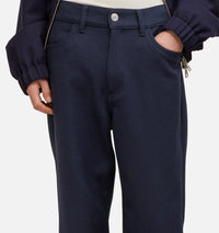 Pantalon droit en laine - Night Blue