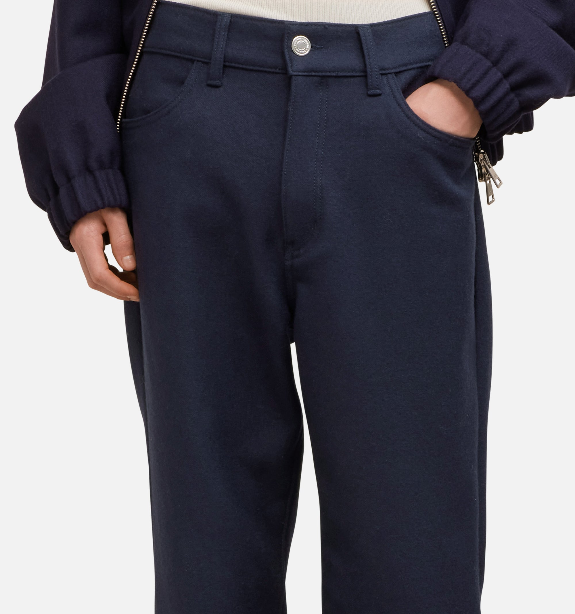 Pantalon droit en laine - Night Blue