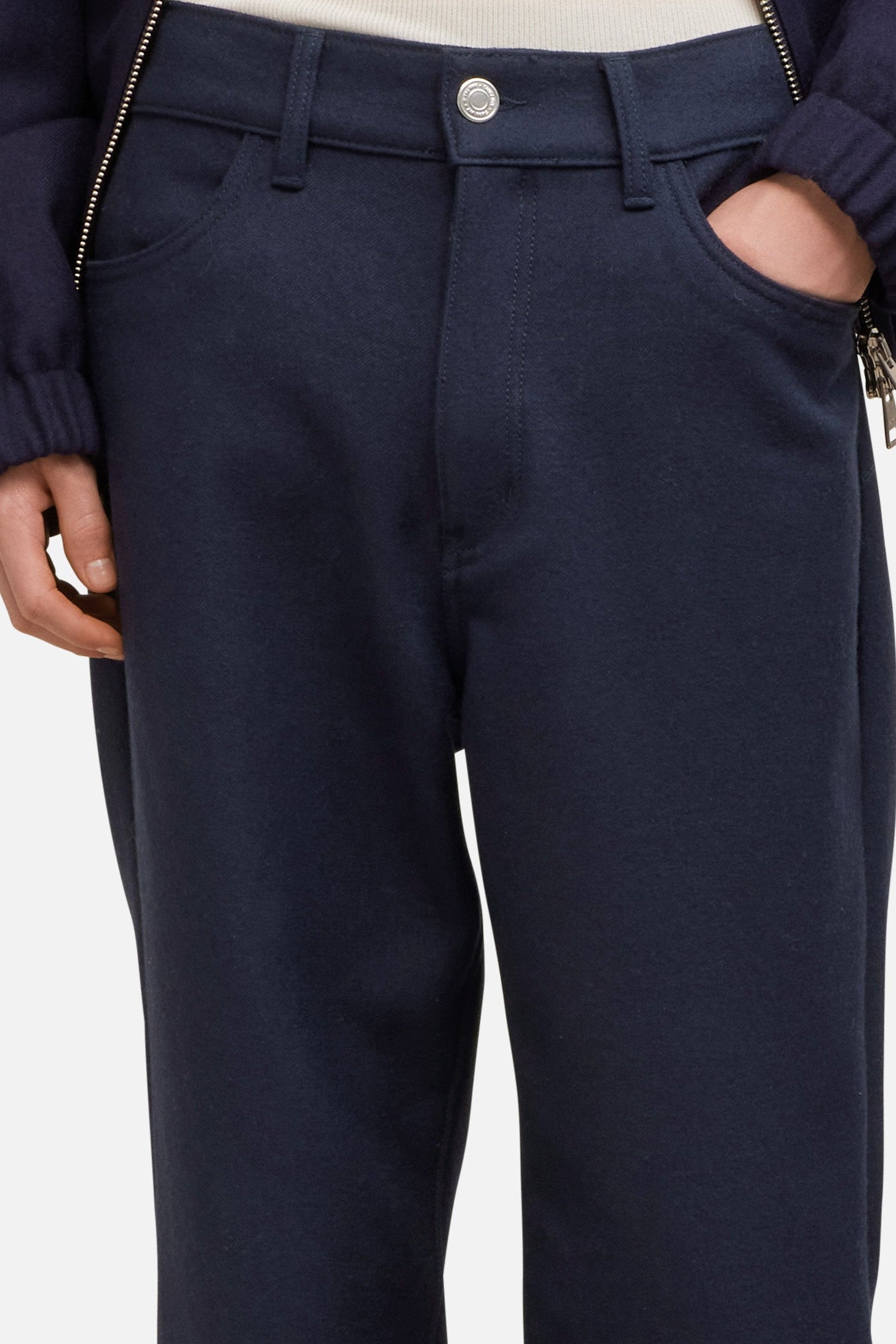 Pantalon droit en laine - Night Blue