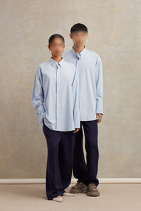 Pantalon droit en laine - Night Blue