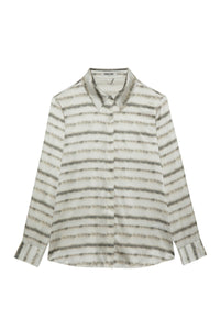 Elegant Levy long-sleeved silk shirt - Striped Tie & Dye