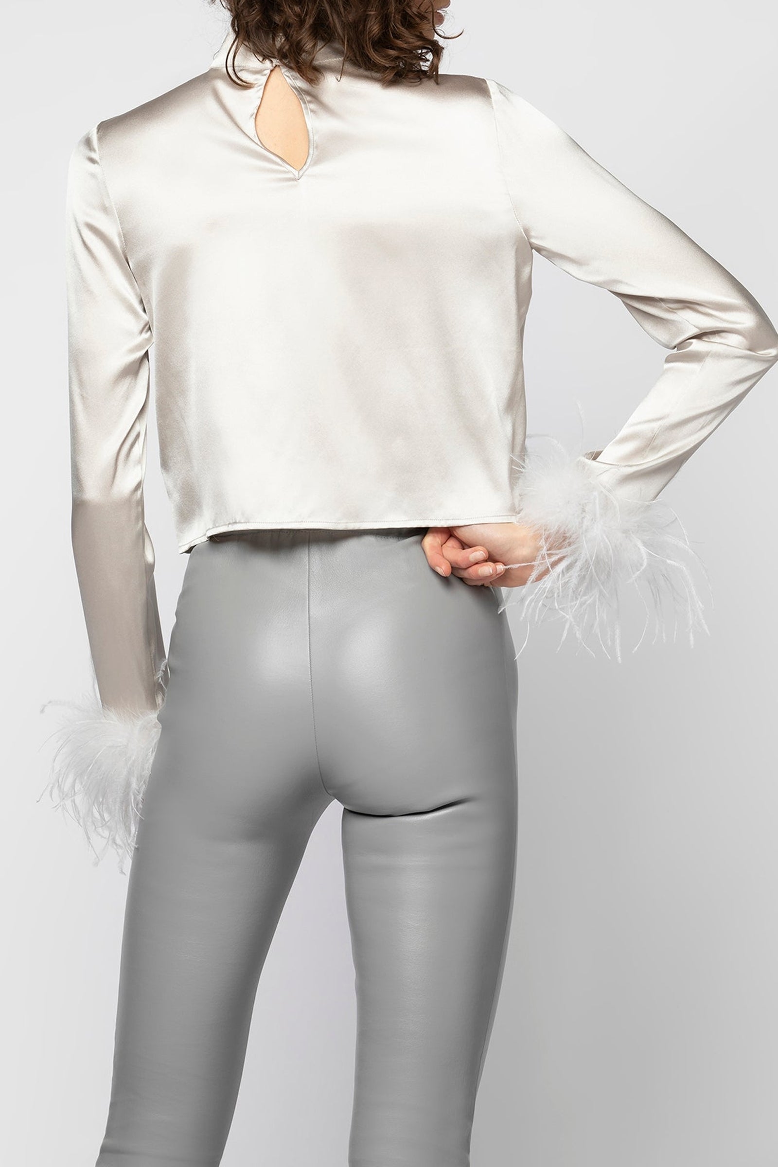 Legging Perle en cuir - Grey