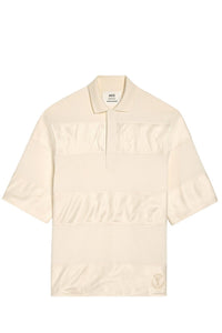 Polo Ami x Antoine Dupont à rayures ton sur ton - Ivory