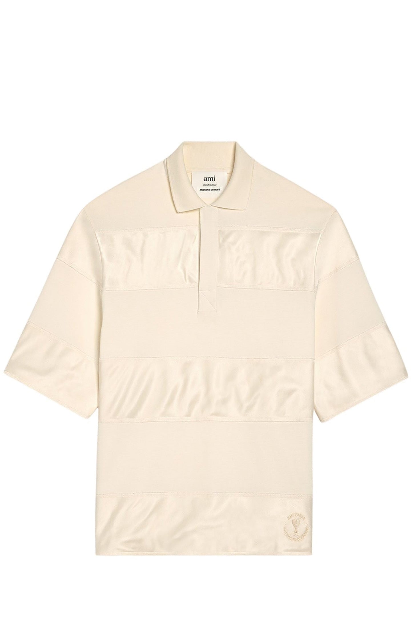 Polo Ami x Antoine Dupont à rayures ton sur ton - Ivory