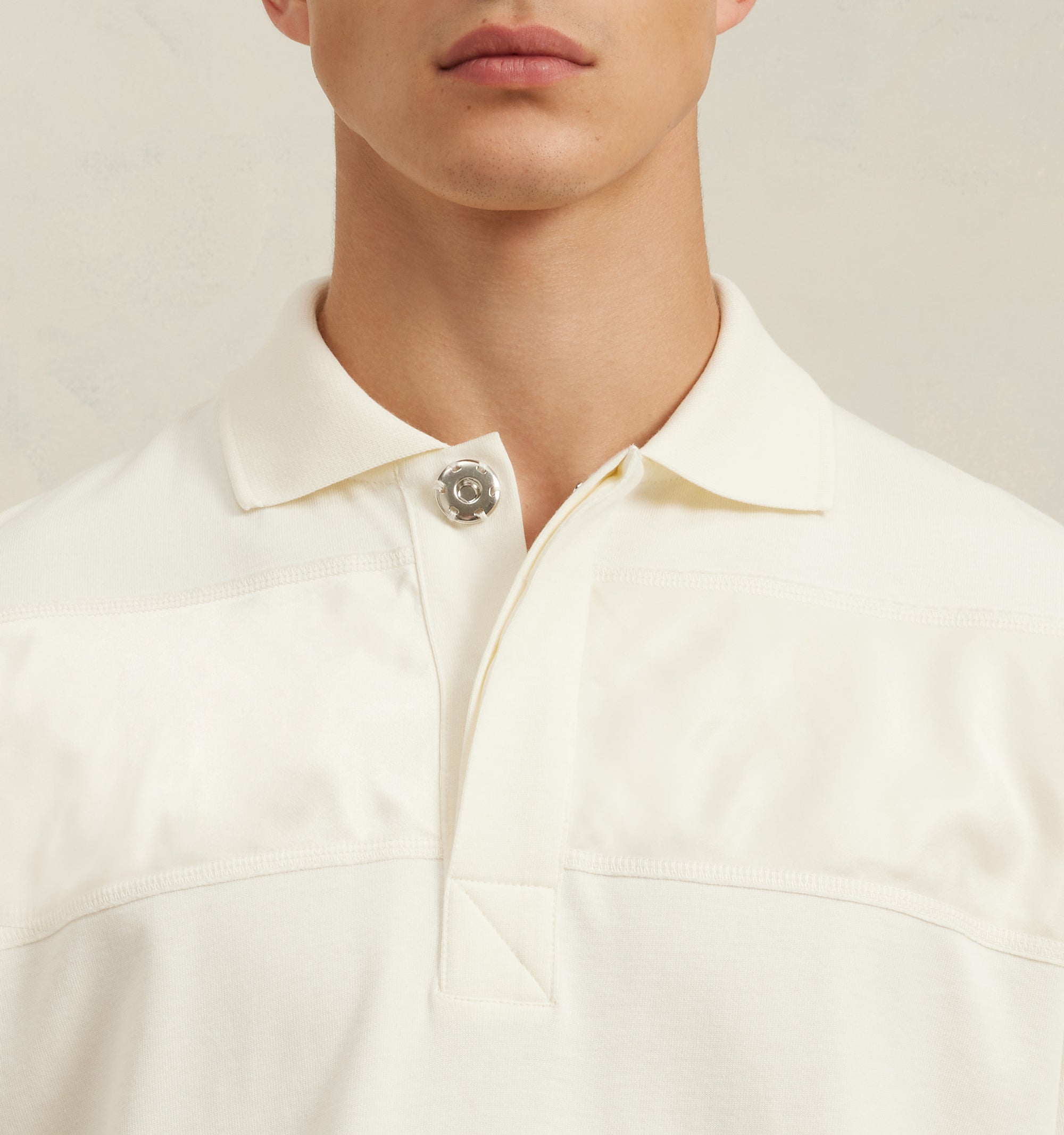 Polo Ami x Antoine Dupont à rayures ton sur ton - Ivory