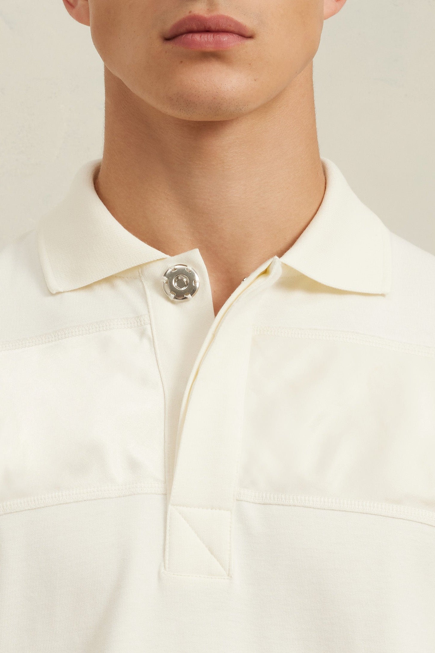 Polo Ami x Antoine Dupont à rayures ton sur ton - Ivory