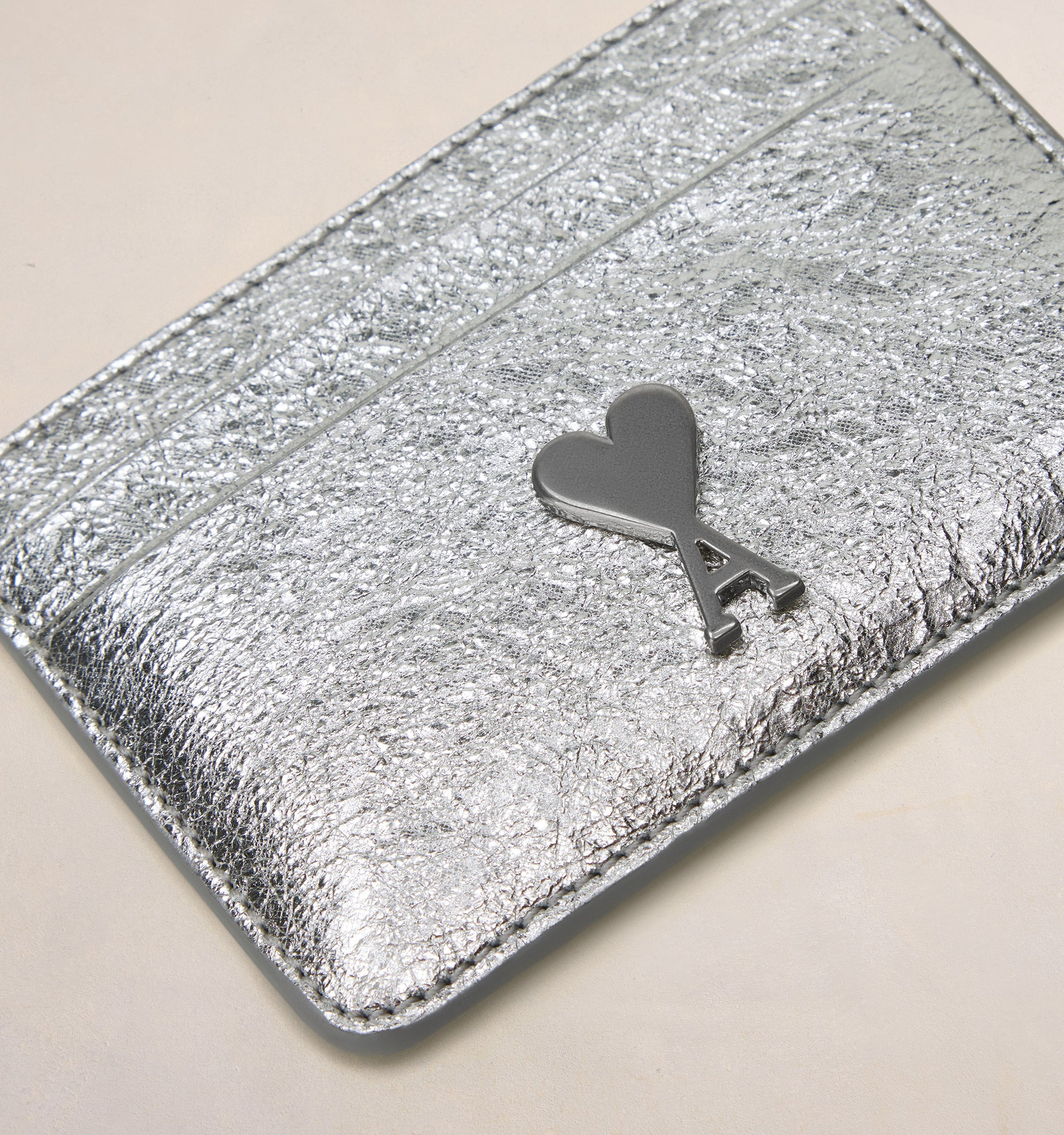 Porte-cartes Ami de Cœur en cuir - Silver