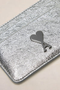 Porte-cartes Ami de Cœur en cuir - Silver