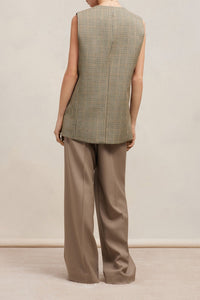 Gilet à poches passepoilées en laine - Champagne & Black