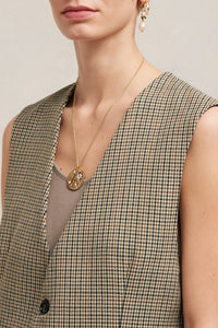 Gilet à poches passepoilées en laine - Champagne & Black