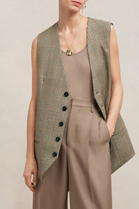 Gilet à poches passepoilées en laine - Champagne & Black