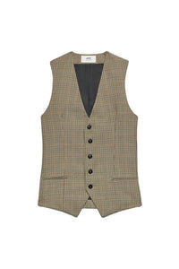 Gilet à poches passepoilées en laine - Champagne & Black