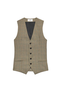 Gilet à poches passepoilées en laine - Champagne & Black