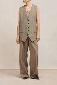 Gilet à poches passepoilées en laine - Champagne & Black