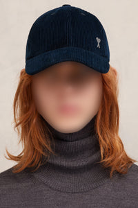 Casquette Ami de Cœur à rivet en velours côtelé - Night Blue