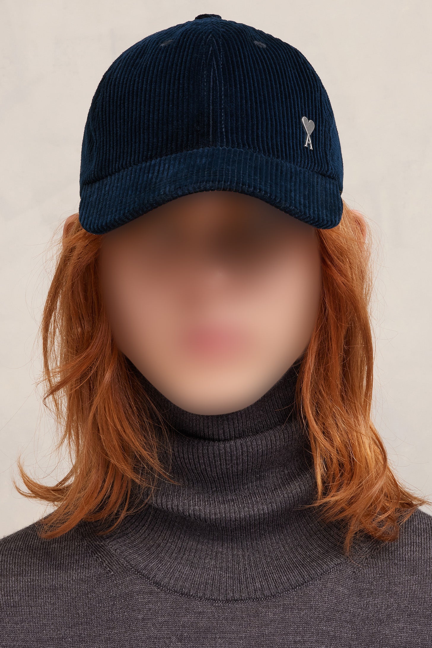 Casquette Ami de Cœur à rivet en velours côtelé - Night Blue