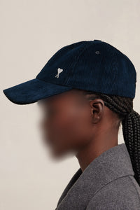 Casquette Ami de Cœur à rivet en velours côtelé - Night Blue