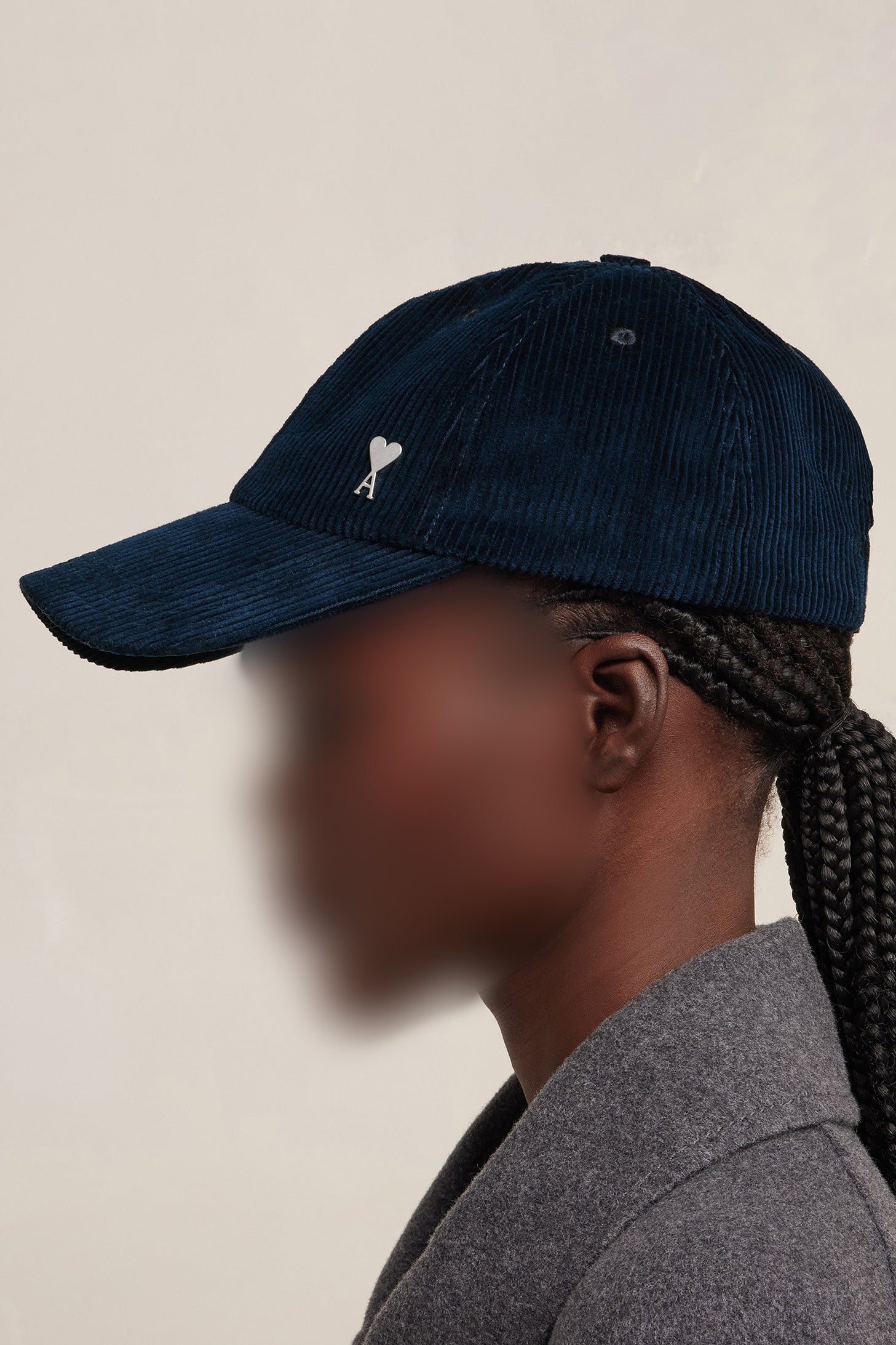 Casquette Ami de Cœur à rivet en velours côtelé - Night Blue