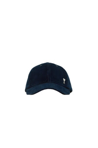 Casquette Ami de Cœur à rivet en velours côtelé - Night Blue